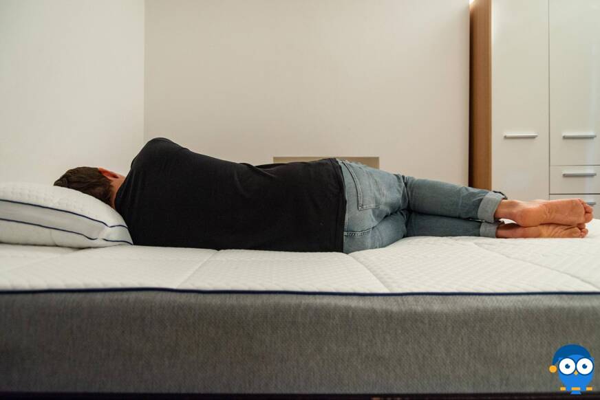 Side sleeper on Nectar with pillow